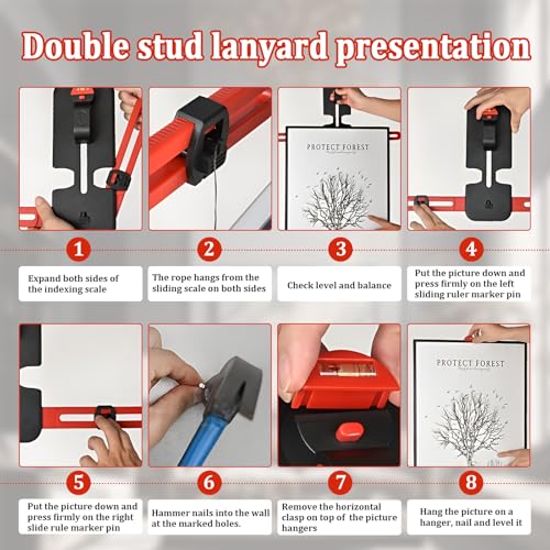 Image of Photo Frame Hanger Tool with Bubble Level, Never Measure Versatile Picture Hanging Tool , Accurate Photo Frame Hanging Level for Home Decor Enthusiasts and Professionals