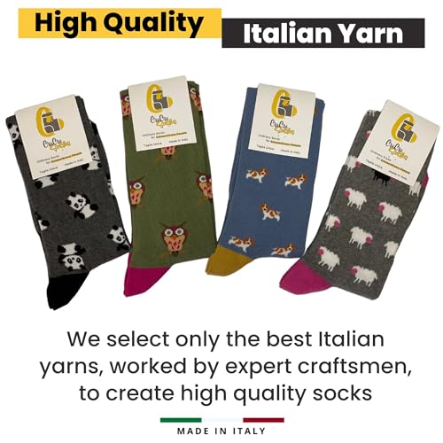 Image of Cotton Knee High Socks for Women Made in Italy, Long Socks for Women (One Size Fits All) Women Dress Socks