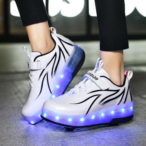 Kids Roller Skates Shoes Sneakers for Boys & Girls, Automatic Retrectable Technical Skateboarding Skates for KidsSneakers for Girls Boys Novel Gift3