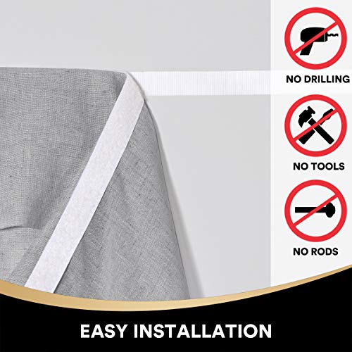 Princedeco Natural Linen French Door Curtains Privacy Light Reducing Door Curtain For Glass Door Thermal Insulated Tie Up Shade Door Window Curtains,26 X 68 Inches, 1 Panel, Dove #TOP5