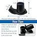 MESINURS Walker Glide Skis - Universal Replacement Feet Rubber Tips Cap for Folding Walker, 1-1/8 Inch (28mm), 2 Counts (Black)