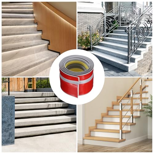 QUARKZMAN Stufenkantenschutz, rutschfeste Treppenstufen, selbstklebende Treppenstufenleisten für den Innen- und Außenbereich, Zuhause, Büro, Gelb (1,2 m)