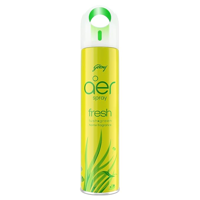 Godrej Ezee aer spray, Air Freshener for Home & Office - Fresh Lush Green (220 ml), Long-Lasting Fragrance