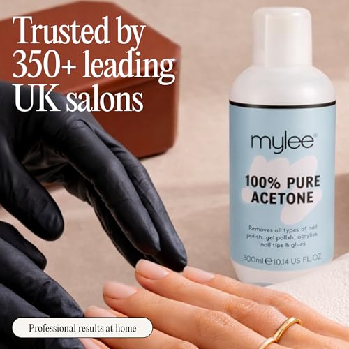 Mylee 100% Pure Acetone Gel Nail Polish Remover for UV/LED, Gel Soak Off, Removes All Types of Nail Polish, Gel Polish, Acrylic, Gels, Nail Tip & Glue - 6