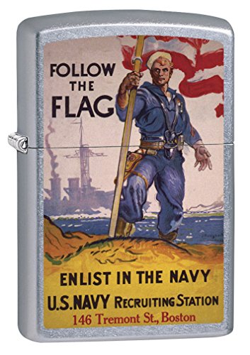 Encendedor Zippo Military Poster Street Chrome 79368 miniatura 1