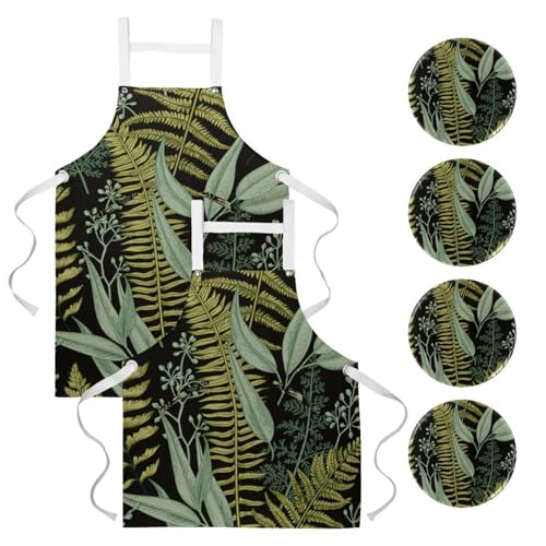 Tablier de cuisine lot de 2 anti-taches pour le travail en bistrot et bar