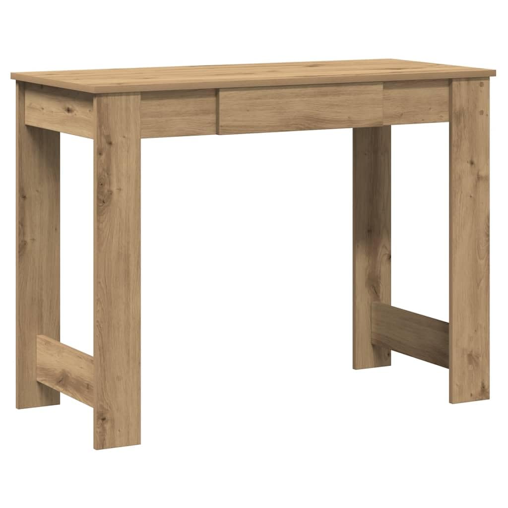 Hothingwell Biurko Inżynieryjne Drewno 100x45x75 cm Dąb | Gładka powierzchnia, odporna na wilgoć, duża przestrzeń do przechowywania, łatwa do czyszczenia, do salonu lub biura