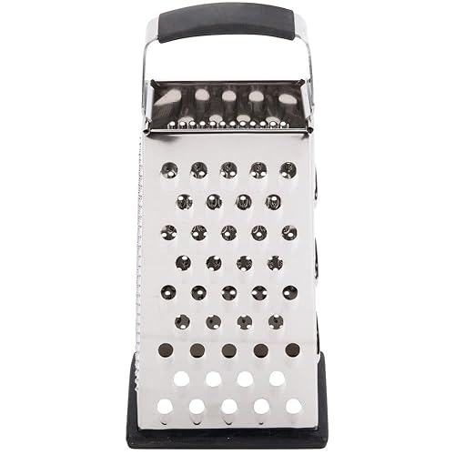 Miniatura 3 de Tablecraft Rallador de queso de acero inoxidable, profesional de mano de 4 lados para cocina, caja de afeitar, ideal para queso parmesano, verduras,