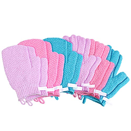 Luvas esfoliantes para banho Lurrose para homens e mulheres, luvas de banho de massagem esfoliantes