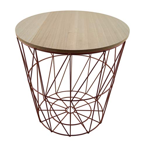 PrimoLiving Design Beistelltisch Drahtkorb Kupfer-farben - Metall Korb mit...