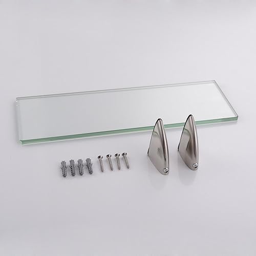 Miniatura 8 de Estante para baño de la marca KES Hechode vidrio templado de 03 pulgada de grosor soporte de pared rectangular soporte cromado refinado BGS3200-P
