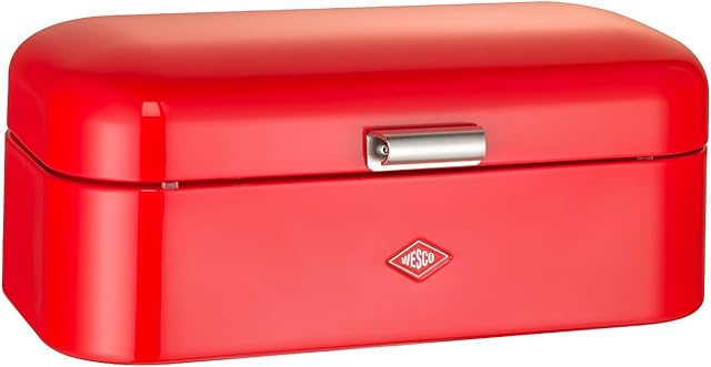 Wesco Grandy Powder Coated Steel Bread Bin, Red