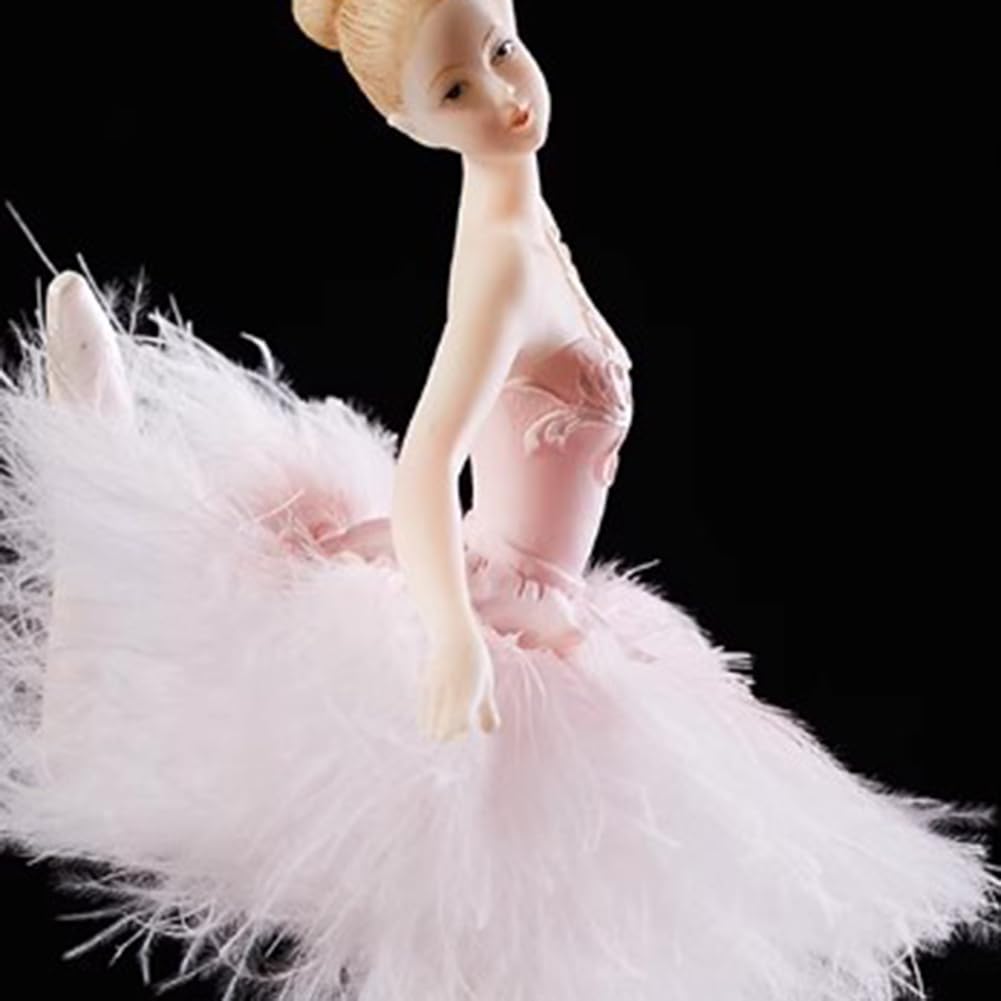 Boîte à musique de ballerine, boîte à musique rotative avec jupe, boîte à musique exclusive de ballerine avec lac pour cadeau d'anniversaire, rose