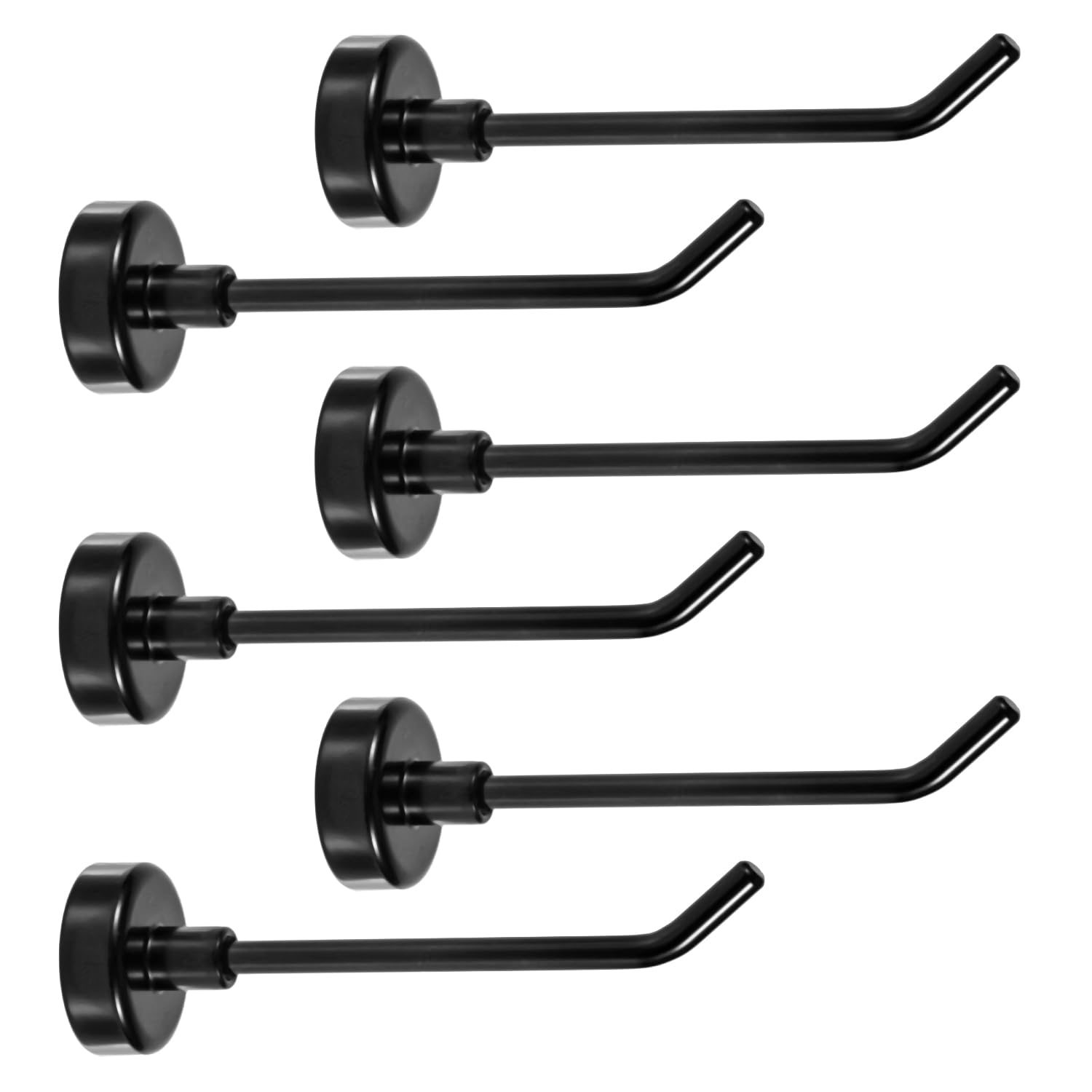 Gosknor 6pcs Large Magnetic Hooks, 2.2lb 2.8 Inch Long Heavy Duty Magnet Hooks Strong Magnetic Cruise Hangers for Cruise Ship Garage Kitchen Refrigerator (Black)