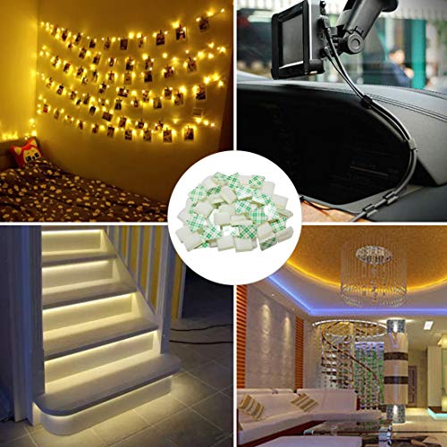 Ethernet Cable Clips with Self Adhesive, Tidy and Management Extension Cord, 100-Pack 10mm Led Strip Lights Mounting Brackets Holder (for 10mm(3/8") Wide Strip Light) - Thumbnail 5