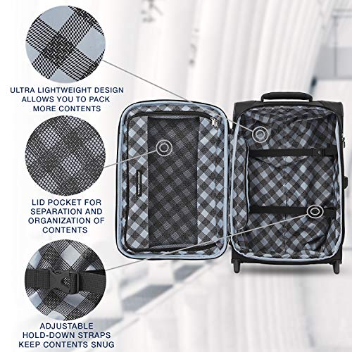 Travelpro Maxlite 5-Softside Lightweight Expandable Upright Luggage, Black, Carry-On 22-Inch