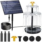 Solar Water Fountain Upgrade Solar Panel Water Fountain Adjustable Water Flow 2.8W 9V Solar Powered Water Pump for Water Feature Small Pond