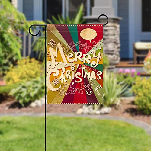 Drapeau de jardin Merry Christmas en polyester double face 30x45 cm