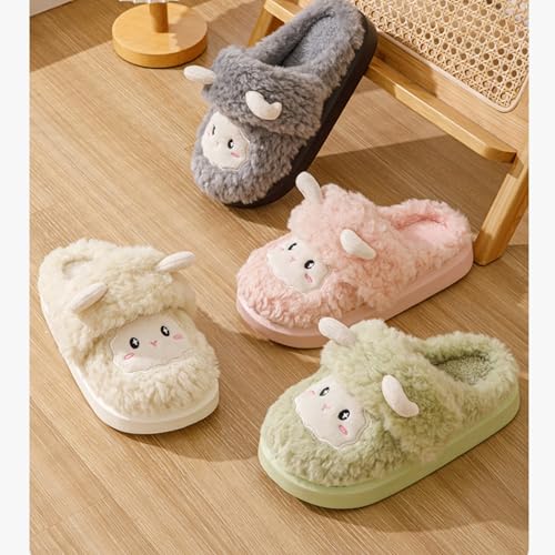 JUTONGCHANGCute little goat slippers, men's women's indoor warm slippers, winter slippers, women's home slippers, parent-child creative slippers3
