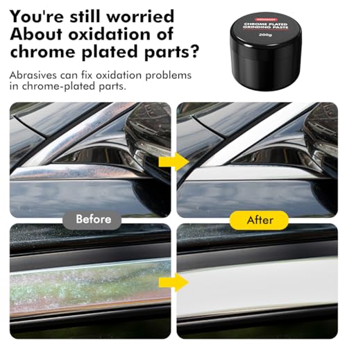 XTryfun Metal Polish Restorer and Protectant, Chrome Cleaner and Polish for Cars, Removes Oxidation and Discoloration from Metal, Aluminum, Stainless Steel, Brass, Chrome and More - 7Oz