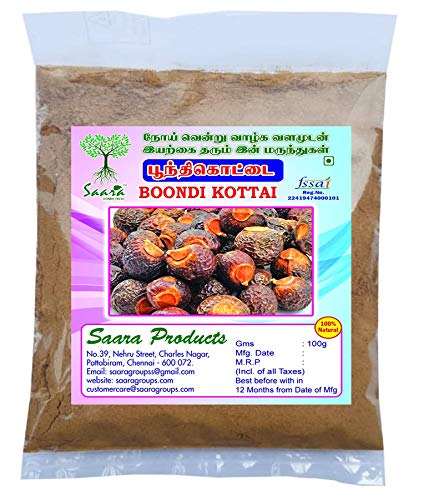 SAARA : Boondi Kottai Powder l Reetha Powder l Soapnut Powder ,401g ( Pack of 101g X 4 )