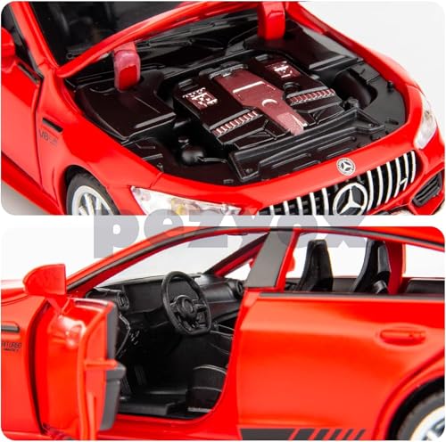 Image of Model Car 1 /32 Benz AMG GT63 Alloy Diecast Collectible Pull Back Toy Car with Light and Sound Toy Vehicle for Adult Boys Birthday Gift (Red)