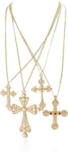 Amazon.com: GRUOR 4Pcs/Set Zircon Cross Pendant Necklace Set