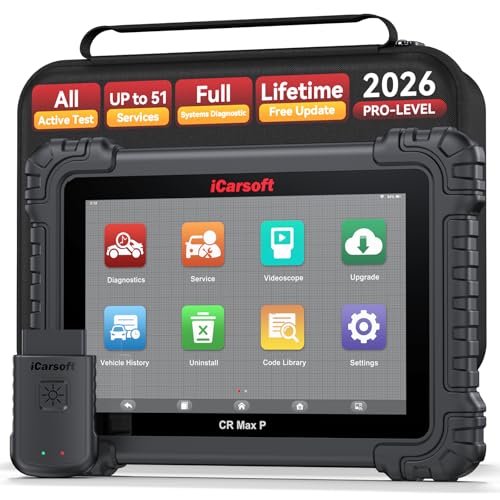 iCarsoft CR MAX P Bidirectional Scan Tools 10-inch Full System Diagnostic Tool Up to 51 Services All Active Test OBD2 Scanner ECU Coding CAN FD/DoIP Free Update Car Code Reader for 10000+ Vehicles
