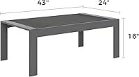 Vista 2 de Solaste - Mesa de café de aluminio para exterior, mesa rectangular de metal para patio todo clima, mueble para balcón, jardín, uso en interiores