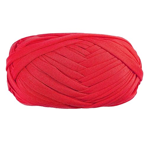 T-Shirt Yarn Fettuccini Zpagetti Ball, Fabric Cloth Knitting Yarn For Hand Diy Bag Blanket Cushion Crocheting Projects, 32 Yard (Vintage Red) #TOP5