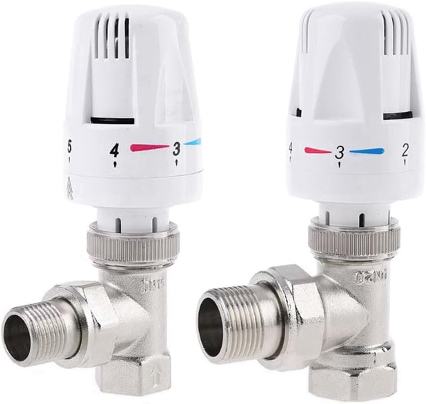 Automatic Thermostatic Radiator Control Valve G1/2 Inch Angle Valve for Floor Heating Copper Radiator