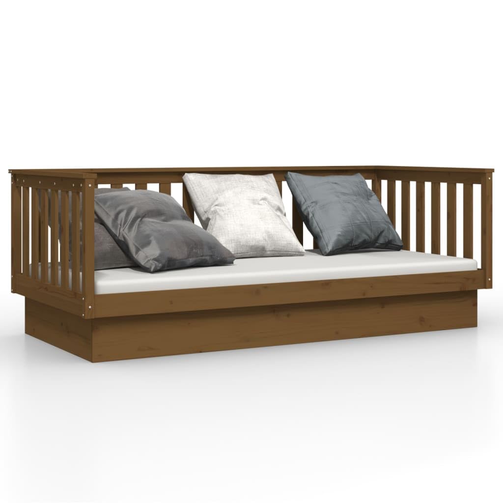 Legno massello di pino divano letto pieghevole Ambra 80x200 cm marrone