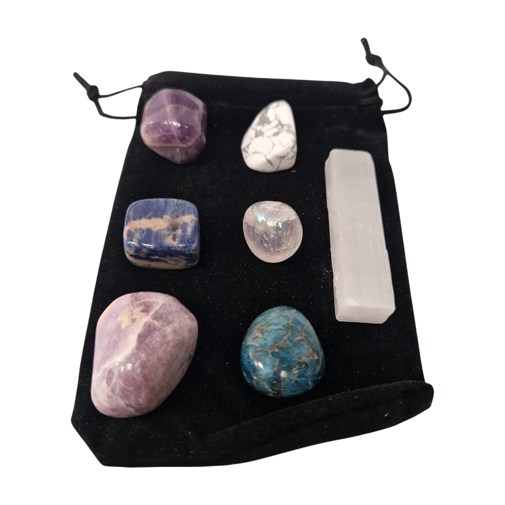Tumbled Crystals & Selenite Set, Calm & Anxiety Relief