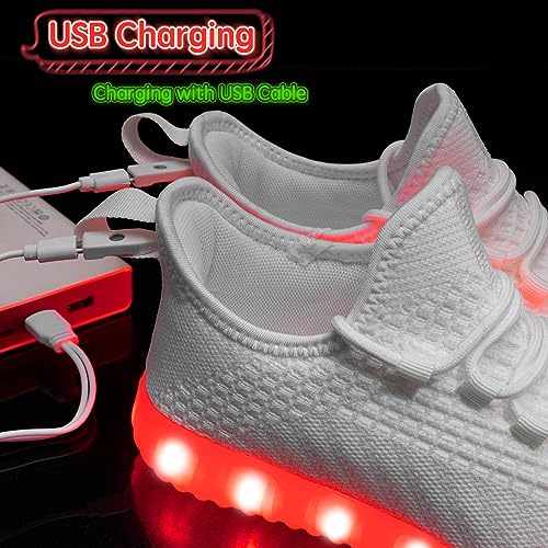Light Up Shoes for Women Men, Unisex USB Charging LED Shoes Adult Halloween Mesh Upper Glowing Luminous Trainers Dancing Flashing Sneakers4