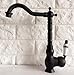 Produktbild Drehbare Sprinklerarmatur Öl reiben schwarz Bronze Einhand-Küchenspüle und Bad Wasserhahn Waschbecken Wasserhahn Wasserhahn anf358-schwarz