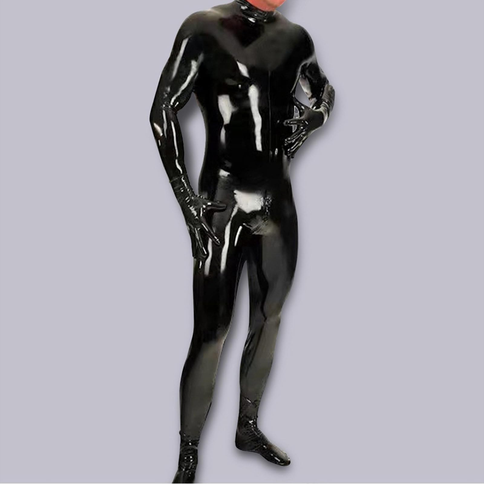 Latex Catsuit Anzug Für Männer Ganzkörperanzug Black Body Sculpting Stereotypie Latex All Inclusive Enge Overall Night Club Bar Bühnentechnik