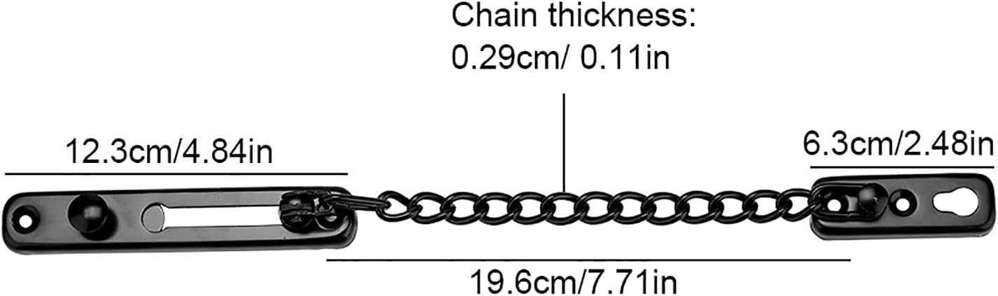 Generic Stainless Steel Chain Lock, Security Guard Anti Theft Door Lock with Thickened Abrasion Proof Design, for Home Hotel Office Wood Metal Door (201 Stainless Steel 19.5x9.8x7.6cm)