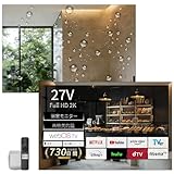 【Amazon.co.jp限定】27V魔法の鏡お風呂 浴室 ヨクシツテレビ IP65防水テレビ お風呂用 高輝度 ネット動画 音声検索対応 image
