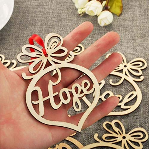 NT-ling Christmas Ornaments, 12 Pieces Wooden Ornaments Christmas Tree Hanging Tags Pendant Embellishments Crafts Decor for Xmas Tree Holiday Wedding Valentine's Day Decorations Gift