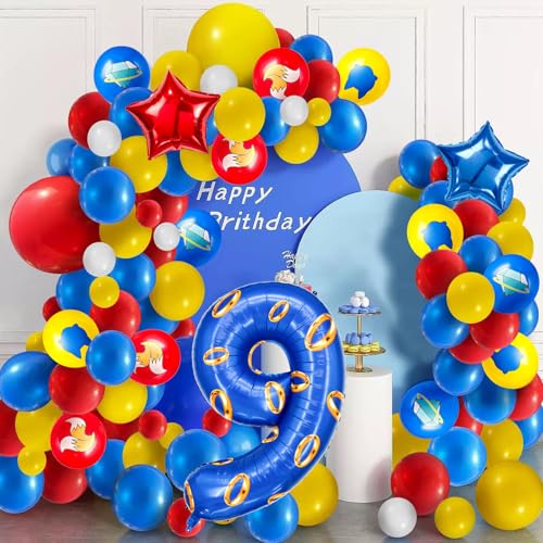 Image of number 40 inch blue and gold ring balloon set birthday number decoration aluminum film balloon suitable for boys and girls blue theme party cartoon party decoration supplies (9)