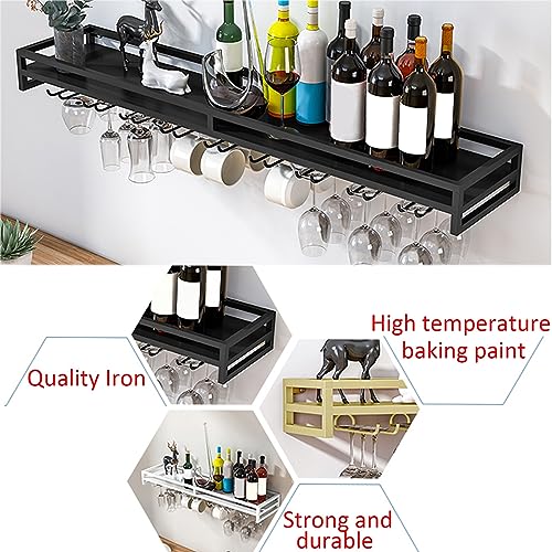 Support mural pour verres à vin en métal noir mat durable - 5