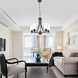 BONLICHT Rustic Kitchen Island Chandelier Lighting 5 Light Oil-Rubbed Bronze Traditional Chandelier