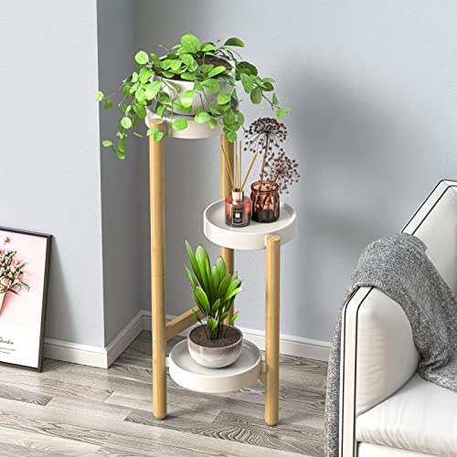 Wisuce Bamboo Plant Stands Indoor, 3 Tier Tall Corner Plant Stand Holder & Plant Display Rack For Outdoor Garden Indoor Home (3 Tier -1) #TOP6