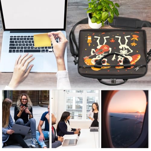 Bolso para portátil con diseño de calaveras mexicanas 15 pulgadas miniatura 6