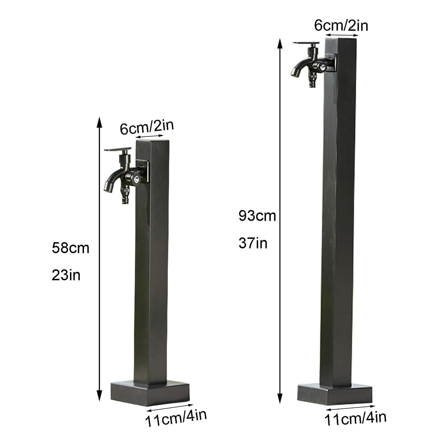 Colonna Del Rubinetto da Giardino In Acciaio Inossidabile 304, Fontana D'acqua Indipendente con Rubinetto A Doppia Uscita E Tubo Interno In Acciaio Inox, per Esterno Casa Giardino