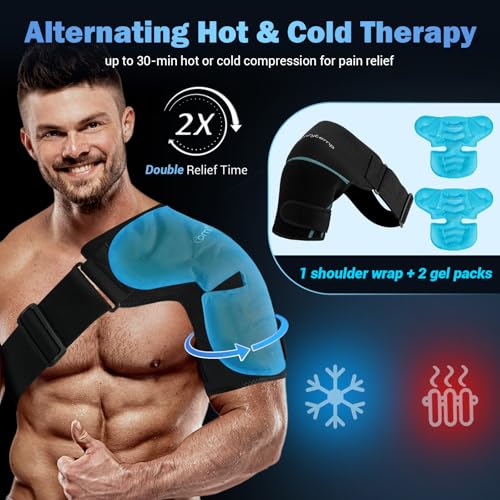 Image of Comfytemp Shoulder Ice Pack Wrap, Shoulder Brace Rotator Cuff Cold Therapy