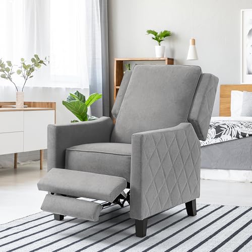 Sillón con reposapiés ajustable y tapizado gris miniatura 7