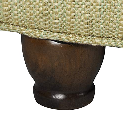 Image of HomePop 25 inch Button Tufted Round Storage Ottoman - Tan & Cream Tweed