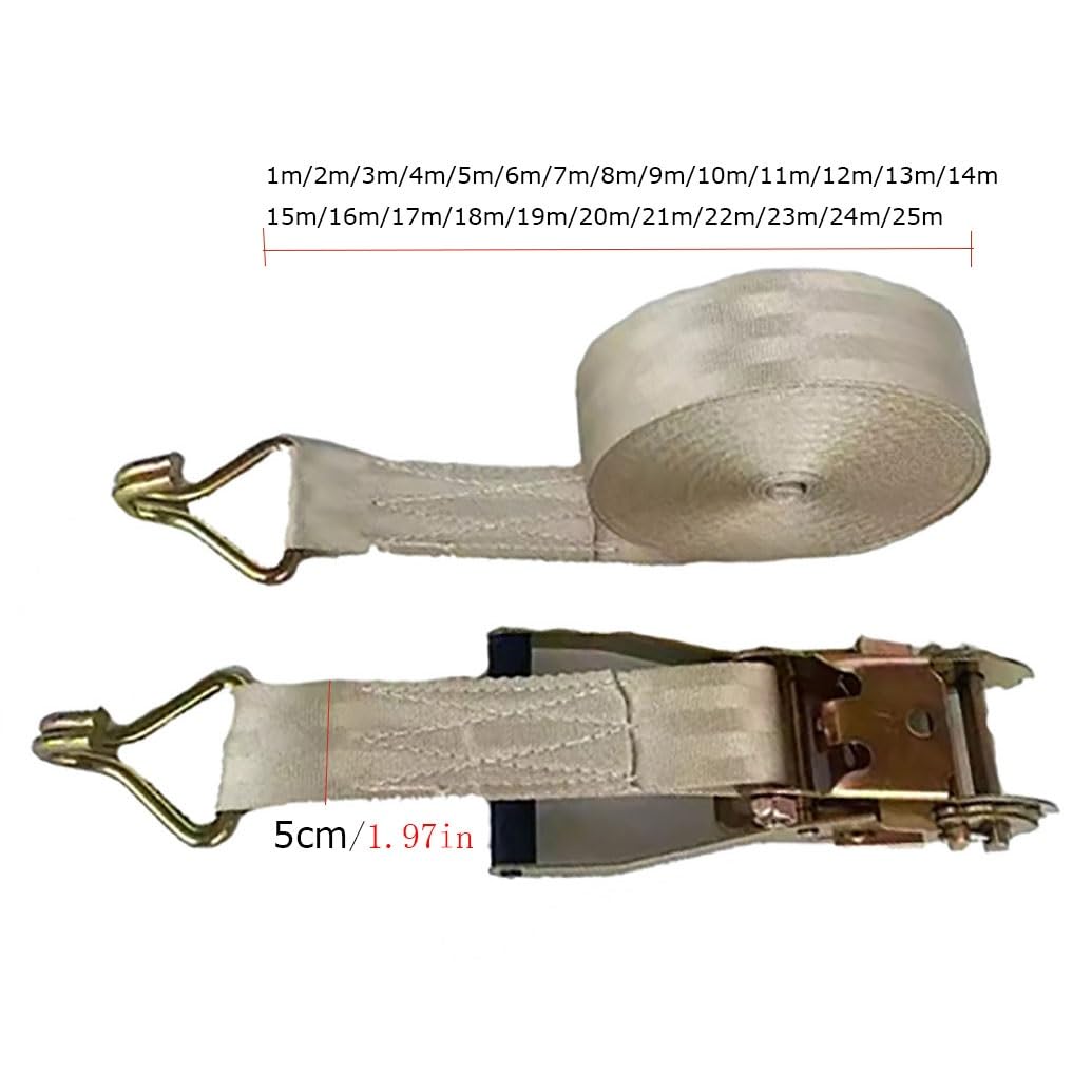 Cinghie A Cricchetto In Poliestere Resistente, Con Gancio A J, Fissaggio Del Carico Per Biciclette, Camion, Rimorchi, Tetto Auto, Ecc(L 5m/196.9in)