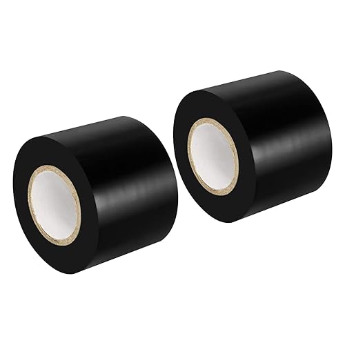 Maveek 2 rollos de cinta eléctrica de PVC de 2 pulgadas, impermeable, cinta aislante de reparación, rollo de color negro, para tuberías o ventanas